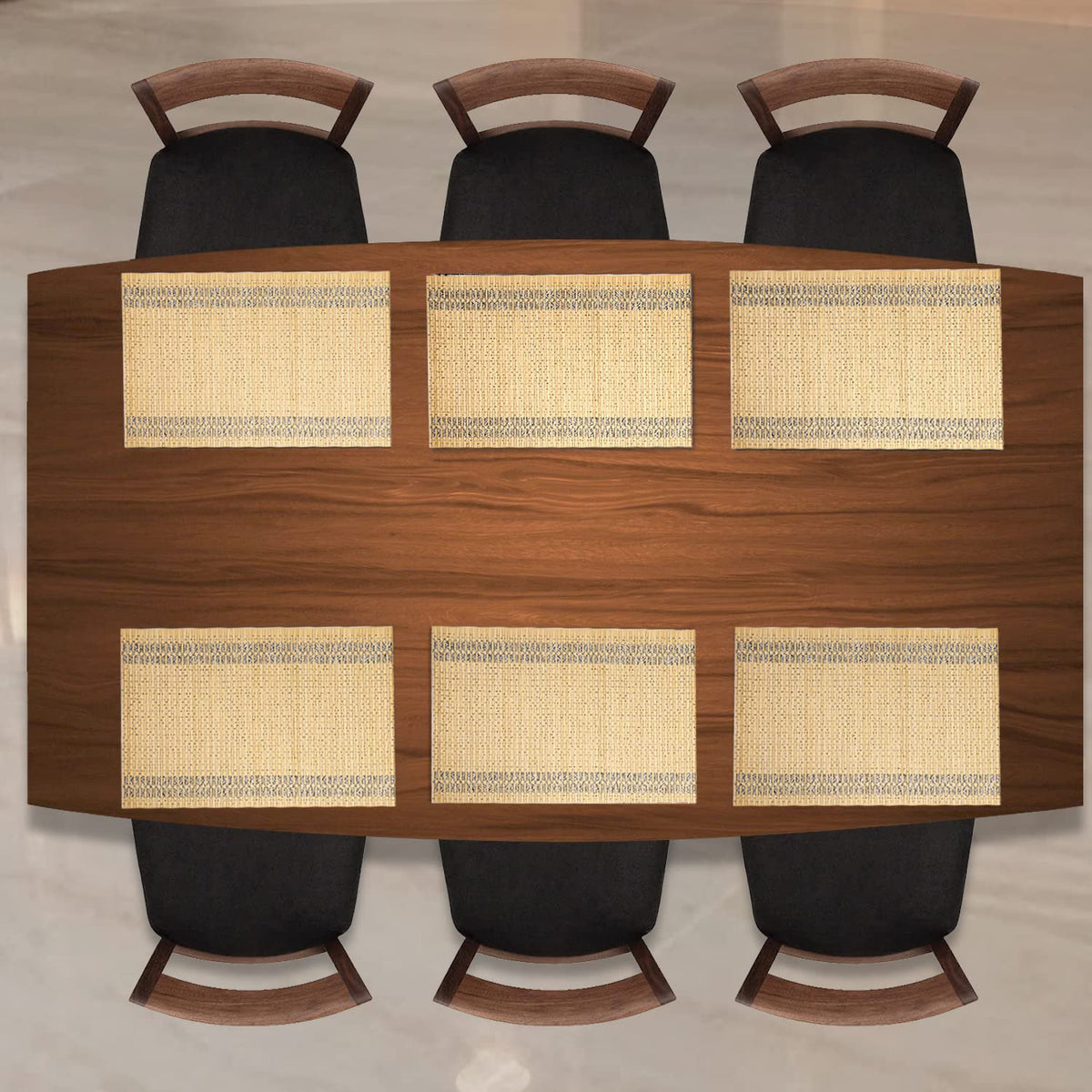 Placemats – Omkeerbaar bamboe – 45x30 cm, set van 6