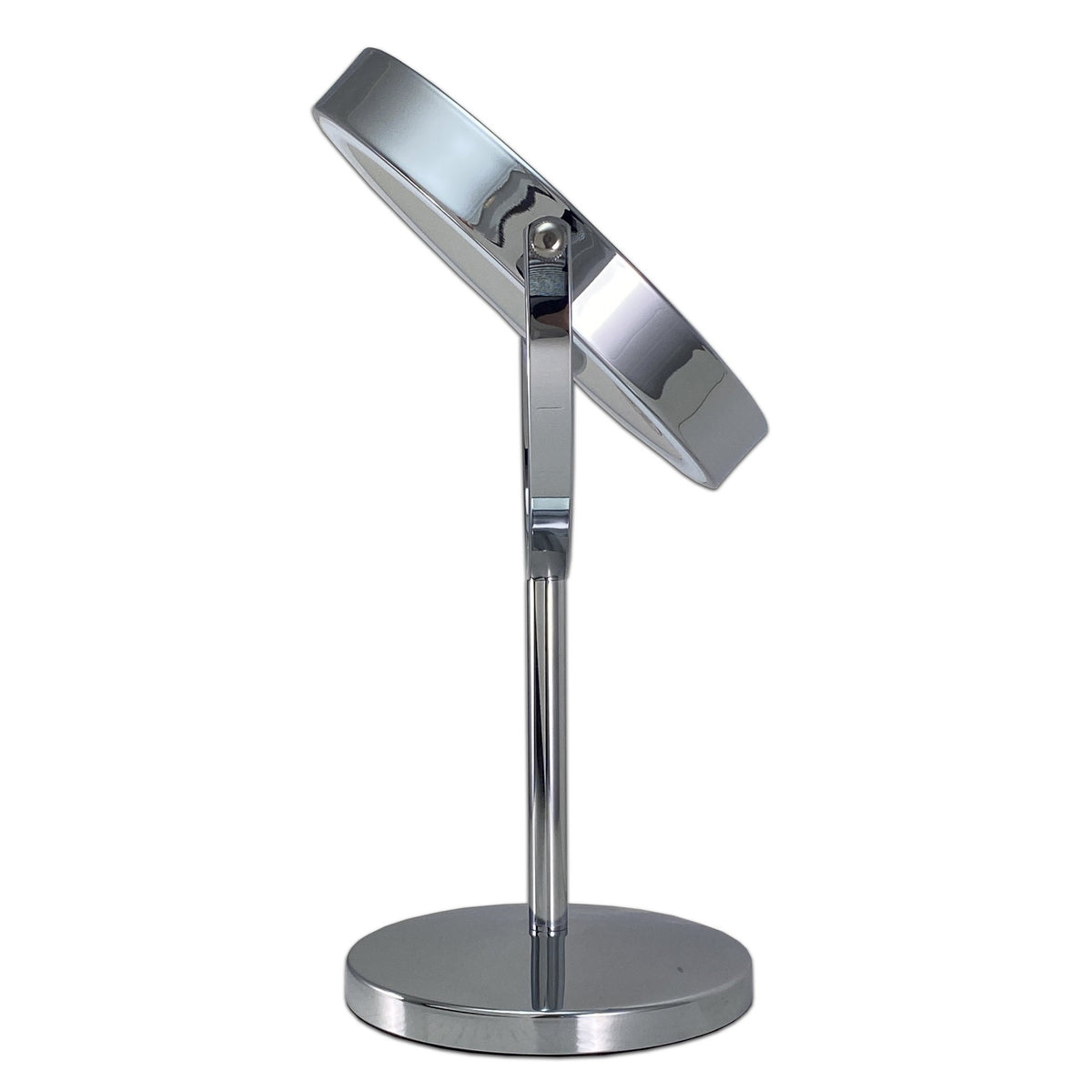 Metalen oplaadbare LED make-up spiegel zilver / Ø17,5cm