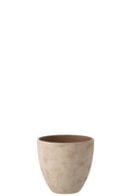 J-Line bloempot Rond - keramiek - beige - M