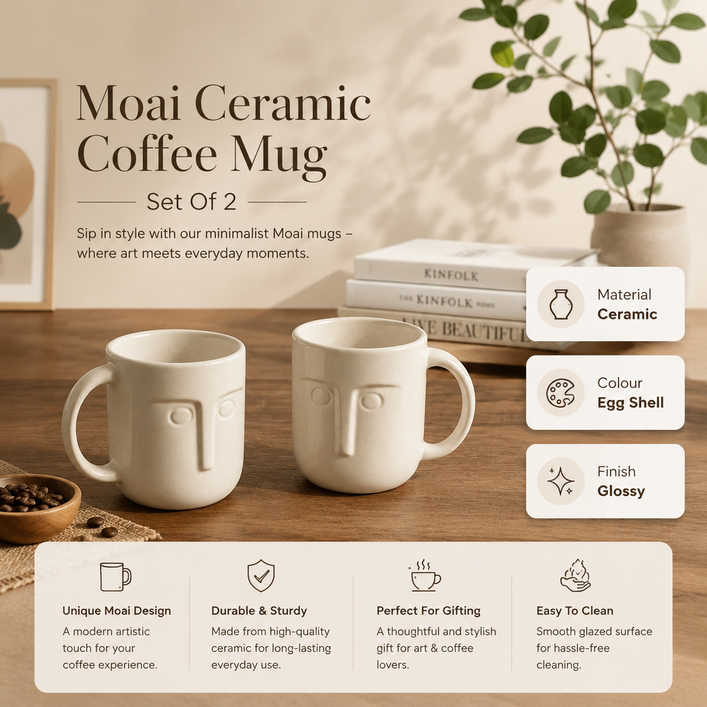 Moai keramische koffiemokset van 2