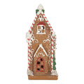 Gingerbread house met LED 15x9x20 cm Bruin Kunststof