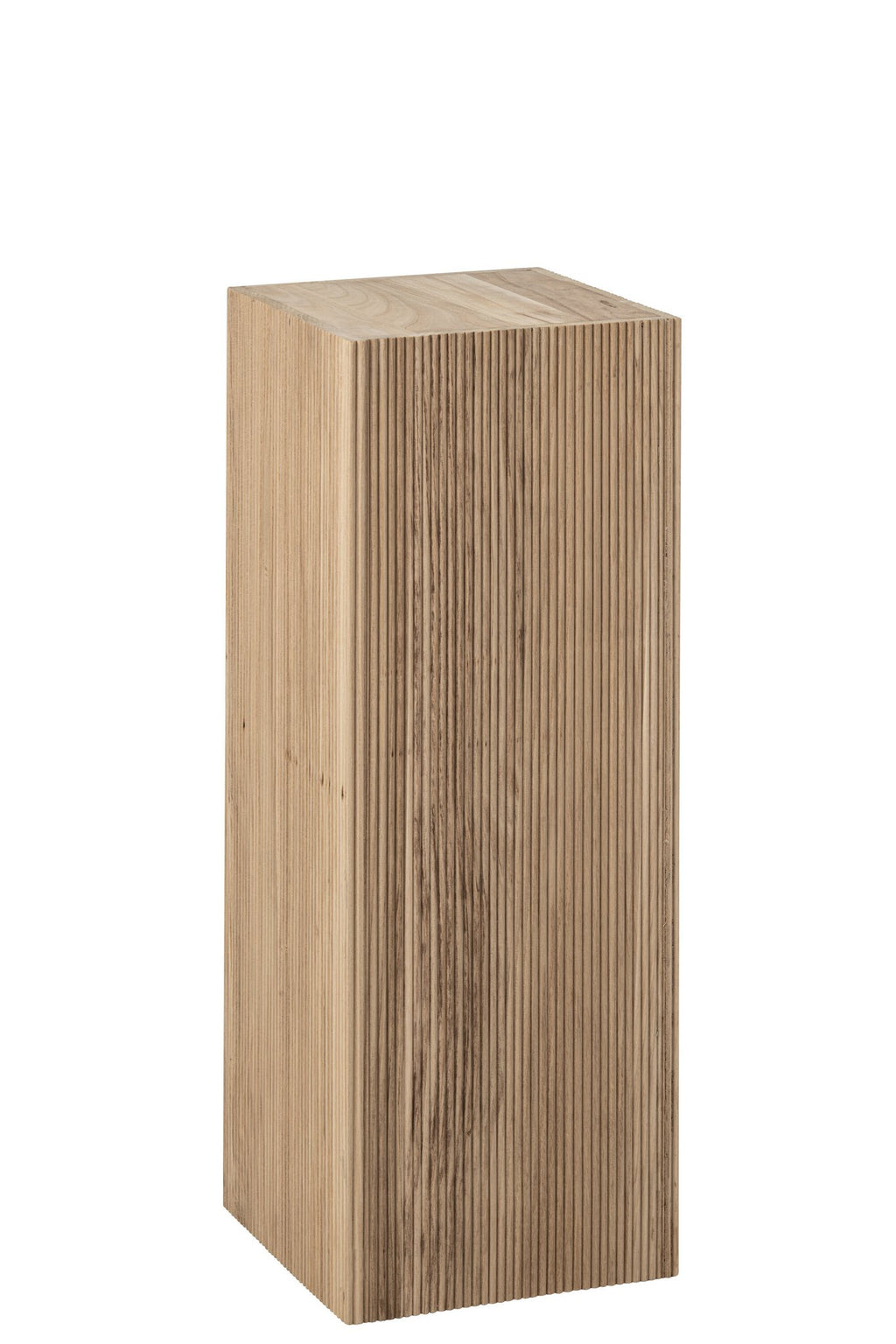J-Line Geribbelde sokkel - paulowniahout - naturel - large