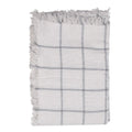 Plaid 125x150 cm Wit Grijs Katoen Strepen Deken