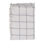 Plaid 125x150 cm Wit Grijs Katoen Strepen Deken