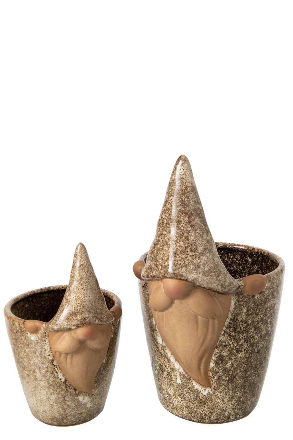 J-Line bloempot Kabouter - steengoed - beige - large
