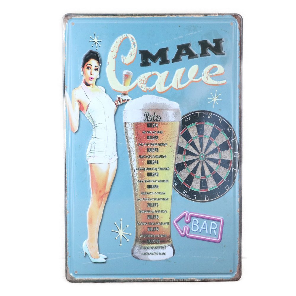 Mancave Retro Wandbord 30x20