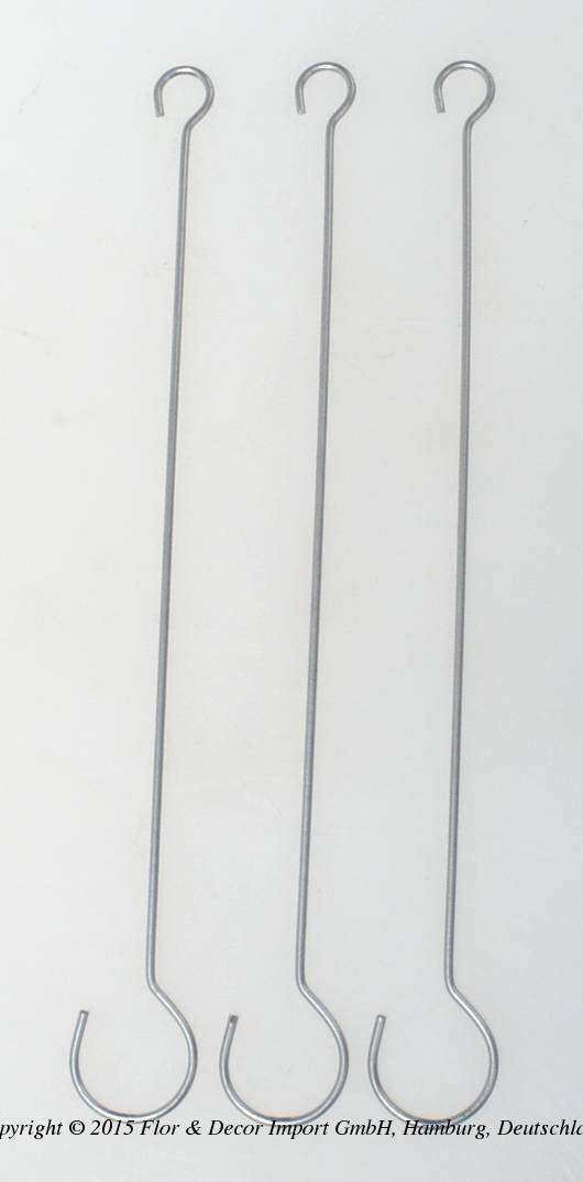 Metalen haken 12st 35cm zilver