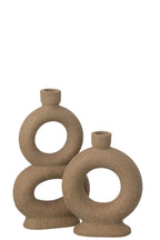 J-Line vaas Soliflore 2 Rings - steengoed - taupe - L