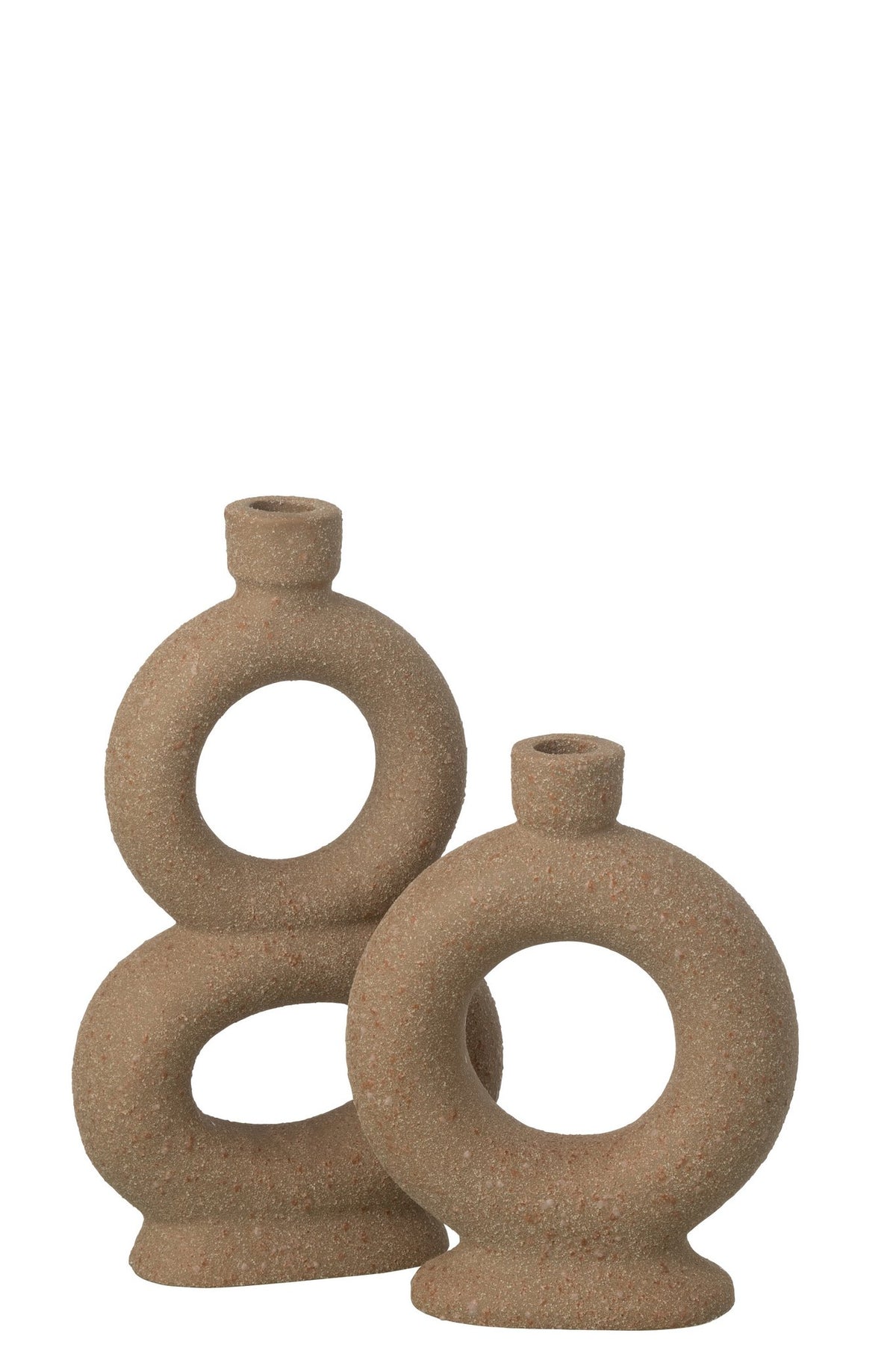 J-Line vaas Soliflore 2 Rings - steengoed - taupe - L