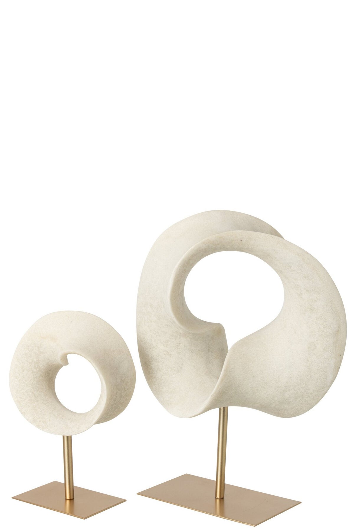 J-Line Abstracte decoratie - hars - wit/goud - large
