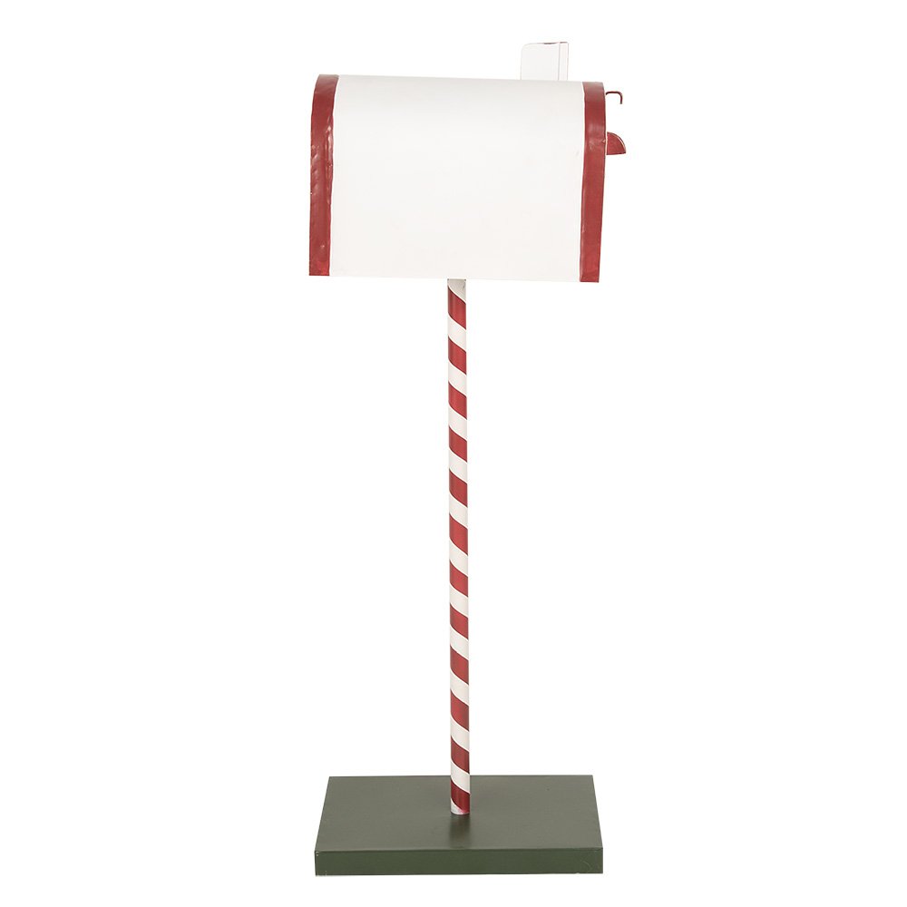 Kerstdecoratie Brievenbus 19x33x92 cm Wit Rood Metaal