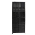 Vitrinekast Zwart, Metaal en Glas 60x43x171 cm