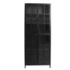 Vitrinekast Zwart, Metaal en Glas 60x43x171 cm