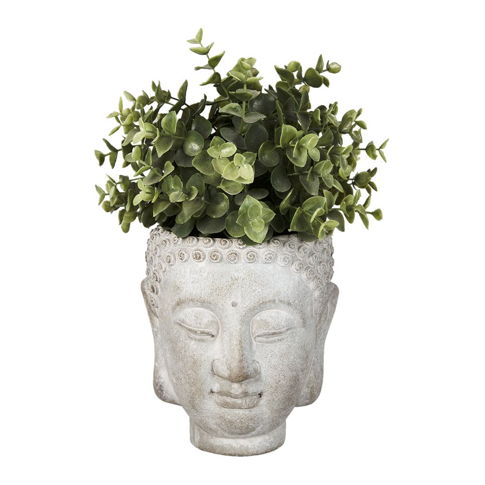 Bloempot 15x14x17 cm Grijs Steen Bloempot Binnen