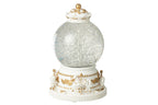 J-Line decoratie Waterbol Paarden - plastiek - wit/goud