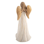 Kerstdecoratie Beeld Engel 10x8x25 cm Beige Kunststof
