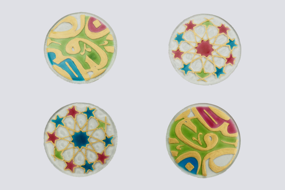 Gouden onderzetters 10 multicolor