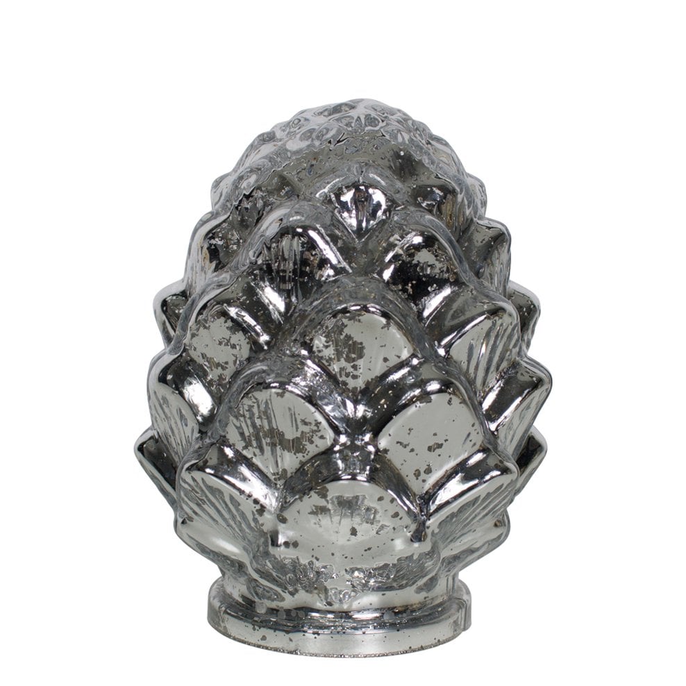 Led dennenappel zilver small 17cm*