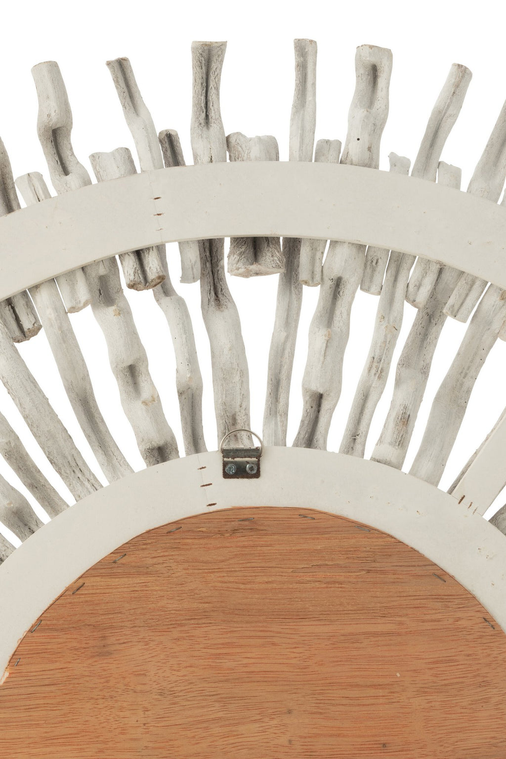 J-Line spiegel Rond Zon - hout - wit - Ø 100 cm