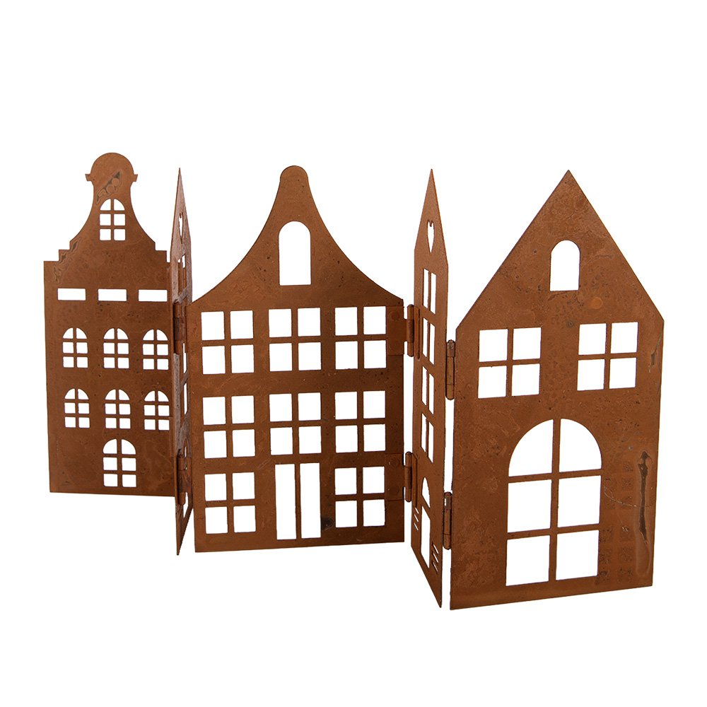 Decoratie Beeld Huis 45x1x21 cm Bruin Metaal