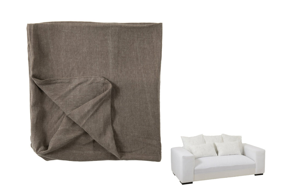J-Line Hoes Voor Zetel+5 Kussens Monaco Sofa Linnen Desert Taupe