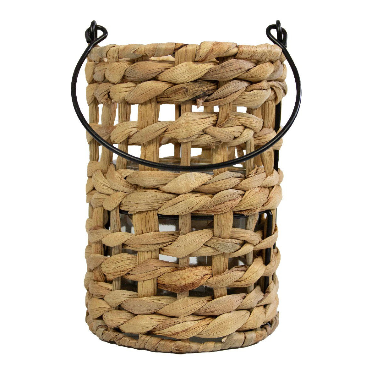 Waterhyacinth windlicht ruit hang 17cm