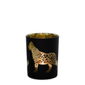 Theelichthouder panter zwart small 8cm*