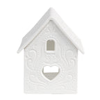 Waxinelichthouder Huis 7x8x9 cm Wit Porselein Theelichthouder