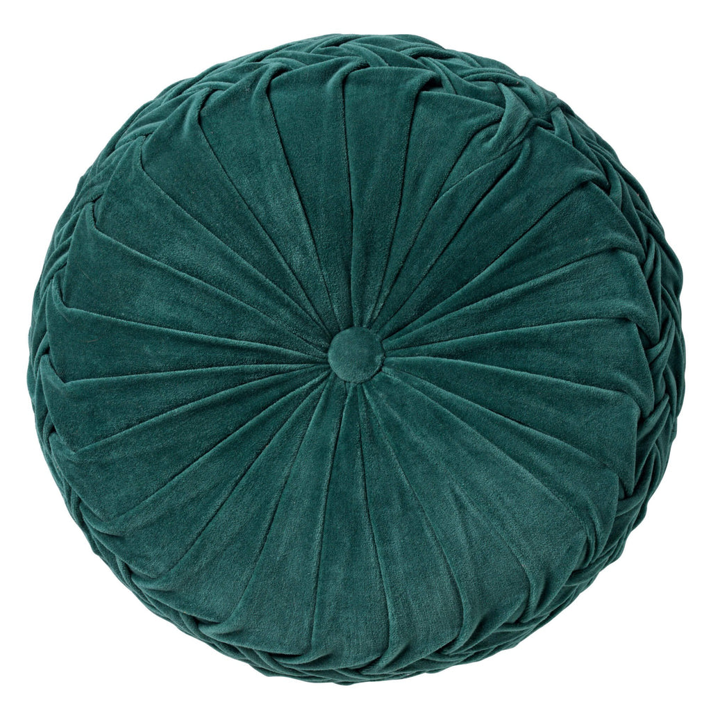 Dutch Decor Kaja - Kussen Ø40 cm - Rond - Fluweel - Alsemgroen - Groen