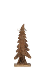 J-Line Dennenboom met strik - mangohout - naturel/wit - small