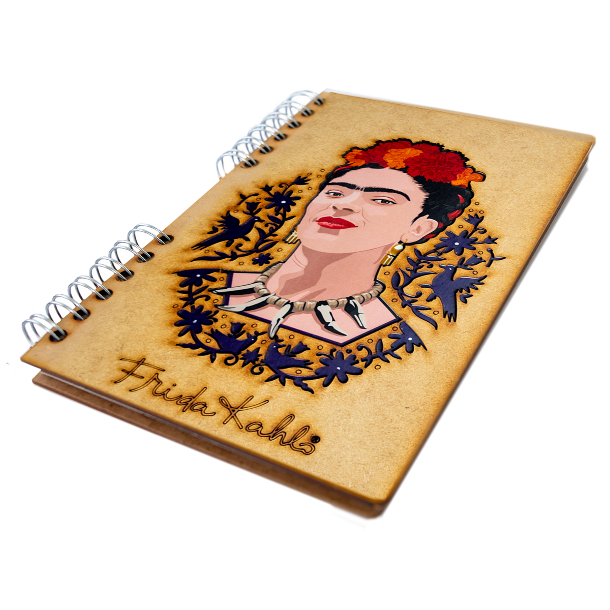 Duurzaam Houten Notitieboek – Komoni – Frida Face – Gerecycled papier