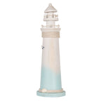 Decoratie Beeld Vuurtoren Ø 13x42 cm Wit Blauw MDF