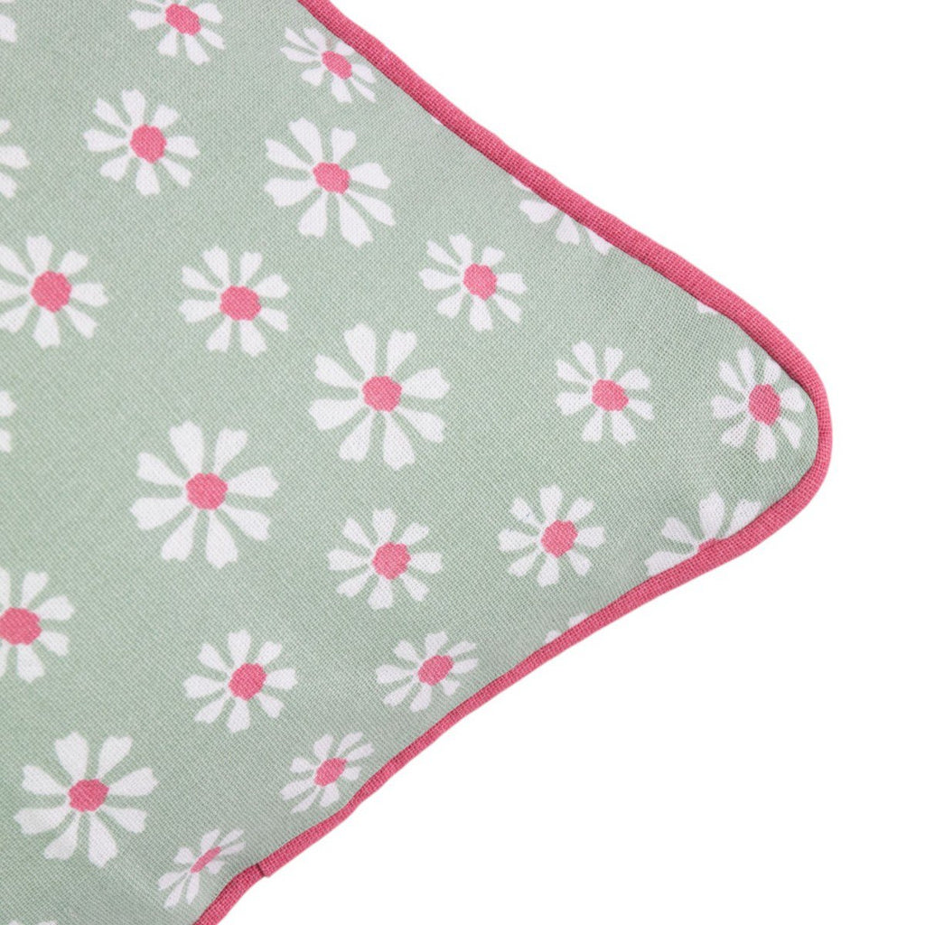 Daisy Flowers Kussen groen 30x50cm