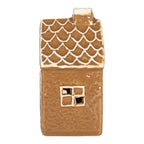 Gingerbread house met LED 7x6x12 cm Bruin Keramiek