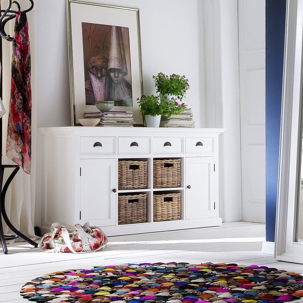 Dressoir wit - 160bx50dx85 hoog - 4 laden - 2 deuren - 4 manden