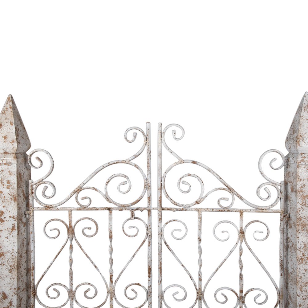 Tuinpoort 163x40x157 cm Wit Bruin Metaal