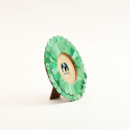 Ronde zonnebloemfotolijst - groen - harsinleg