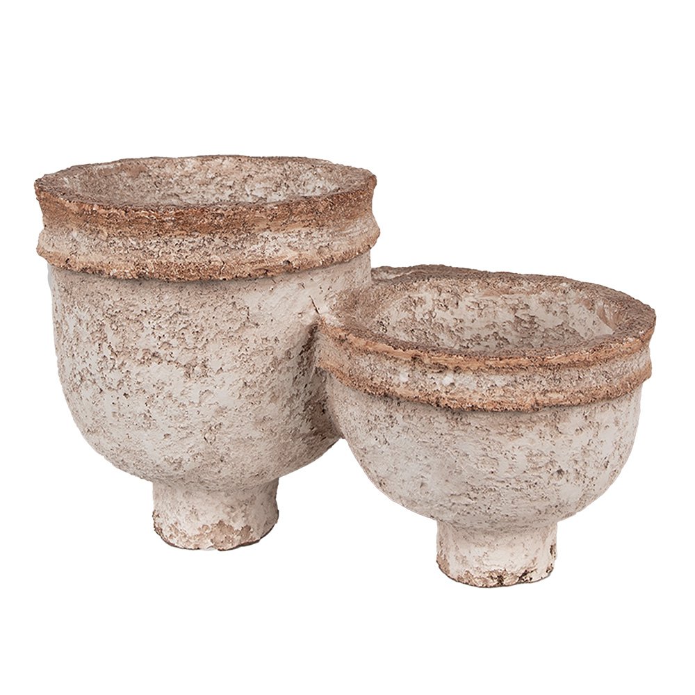 Bloempot 27x29x17 cm Beige Polyresin Plantenpot