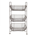 Mandenrek 35x26x71 cm Bruin Metaal Opbergrek