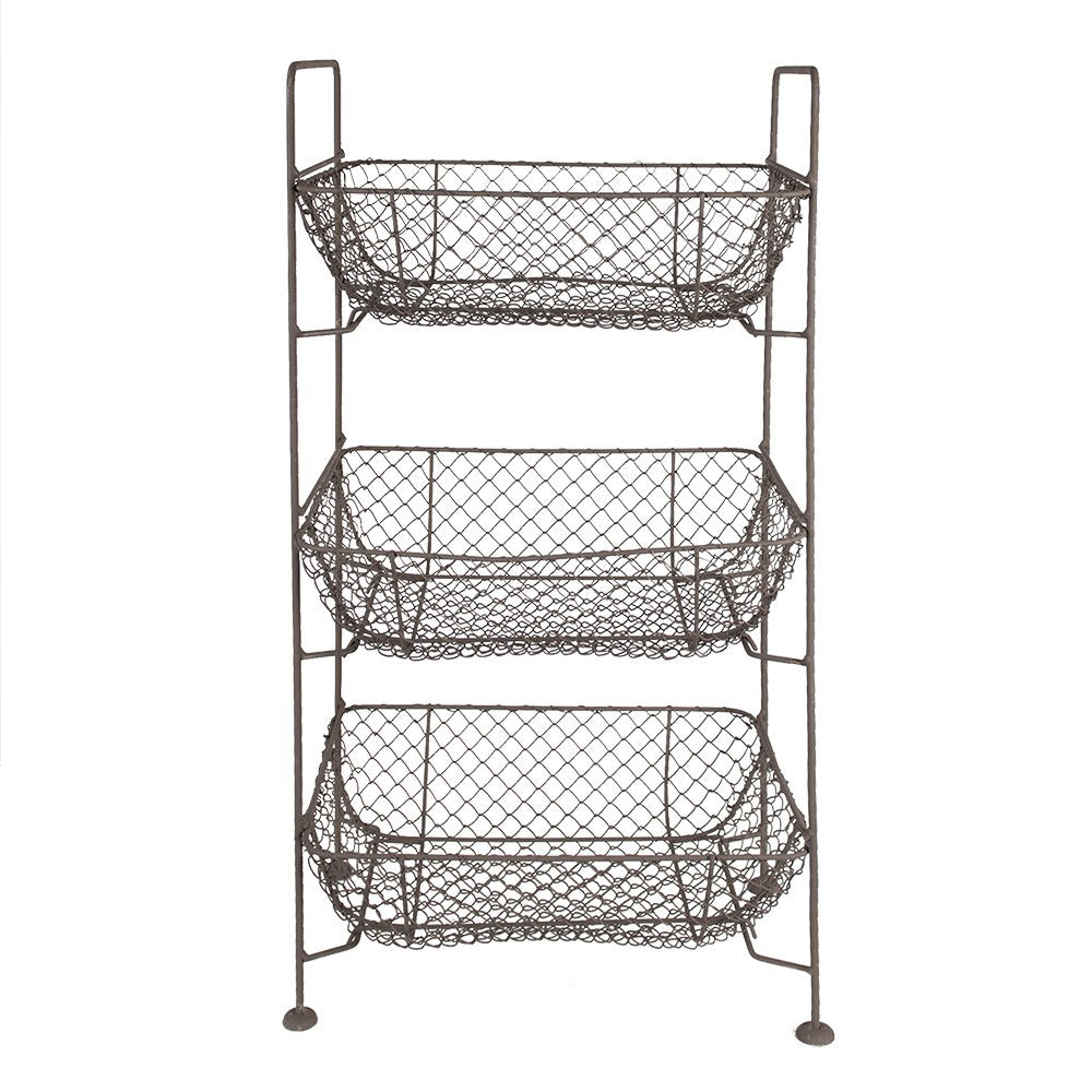 Mandenrek 35x26x71 cm Bruin Metaal Opbergrek