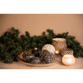 Kerstbal Ø 7 cm Zwart Zilverkleurig Glas Kerstdecoratie