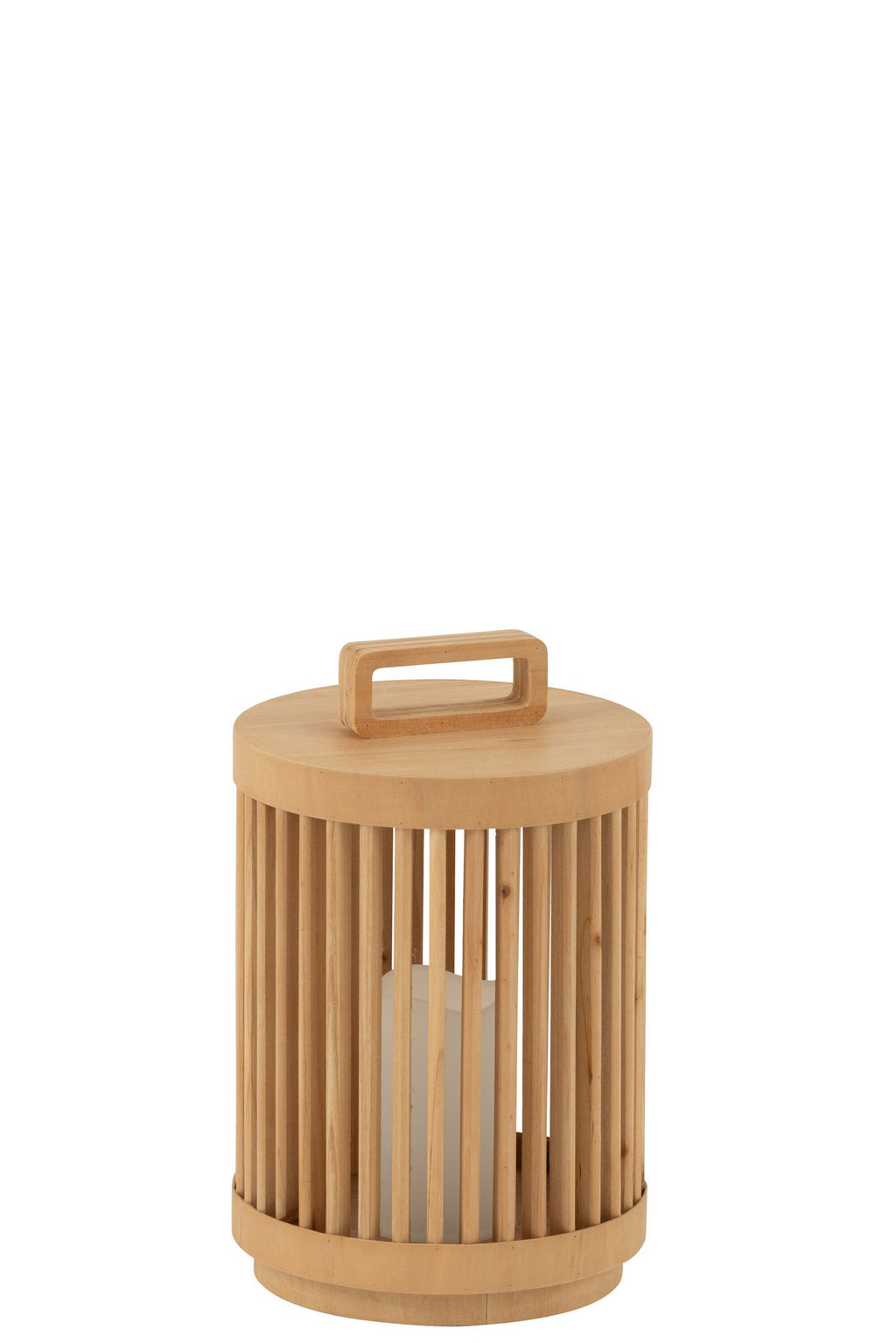 J-Line Lamp Cilinder Sparhout/Led Naturel Klein