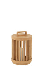 J-Line Lamp Cilinder Sparhout/Led Naturel Klein