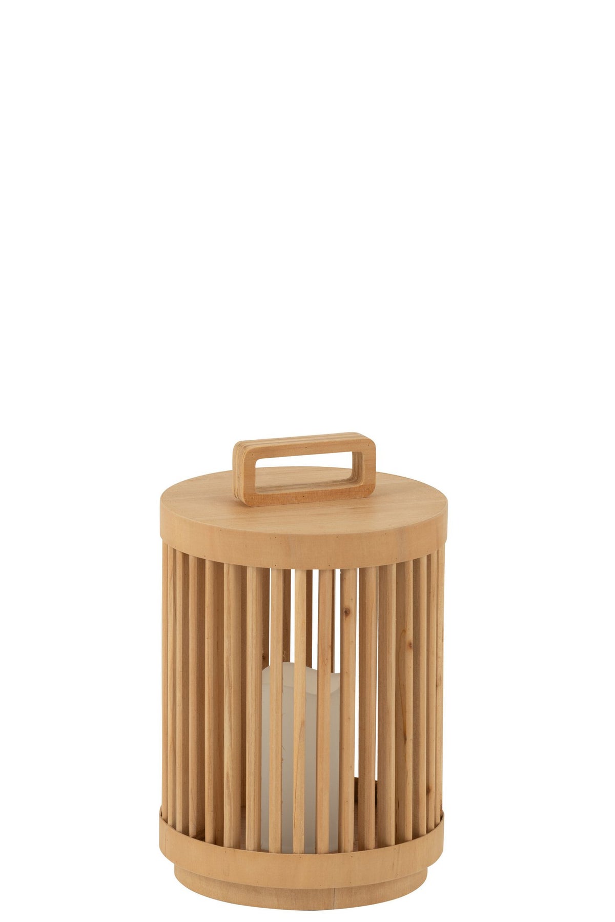 J-Line Lamp Cilinder Sparhout/Led Naturel Klein