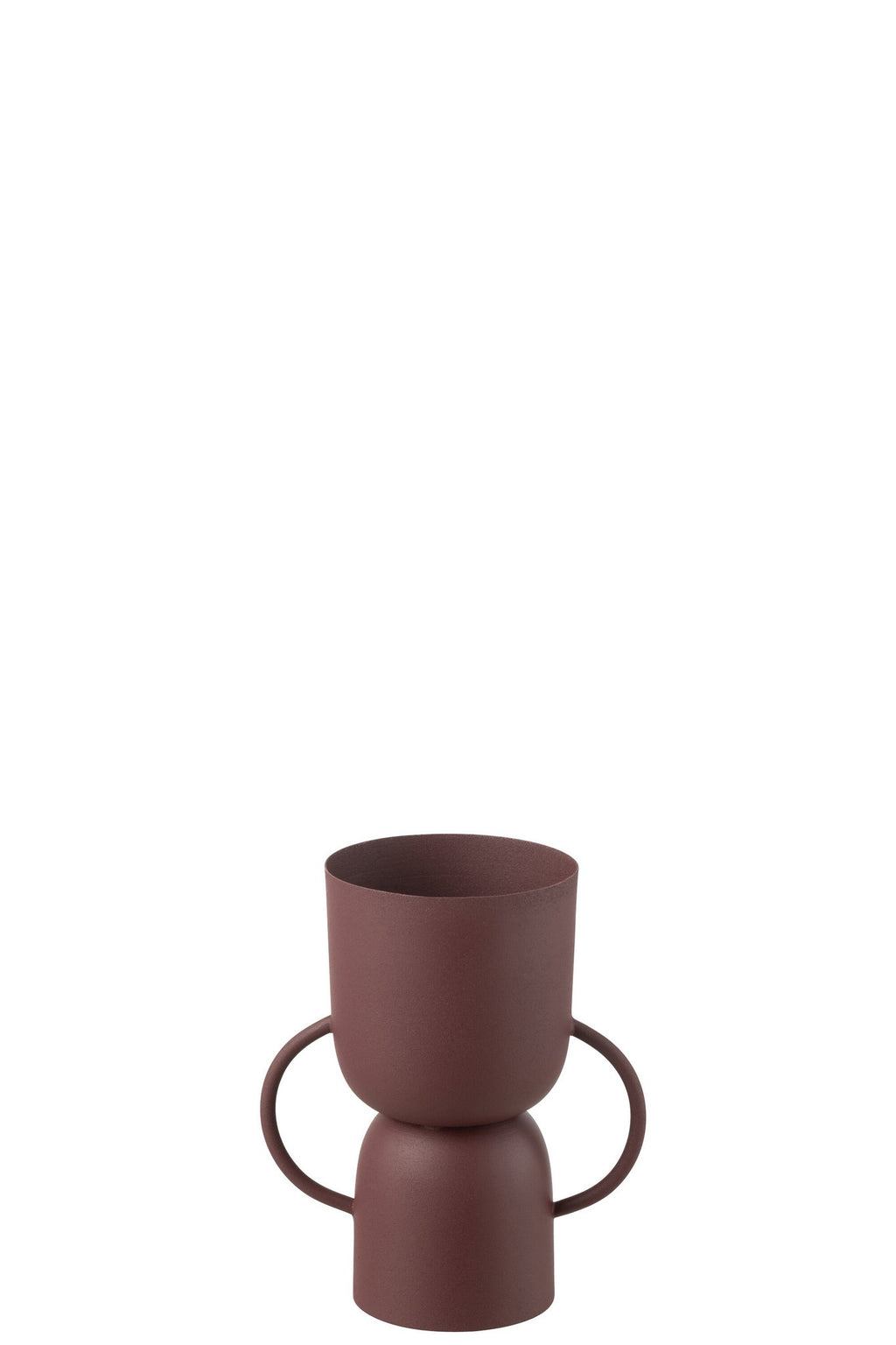 J-Line vaas Cup - ijzer - bordeaux - 23.5 cm hoog