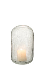J -Line Windlicht Craquelé - Glas - Transparant - Small