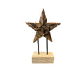 Decoratie ster op voet hout 30x20xT6cm (self assembly)
