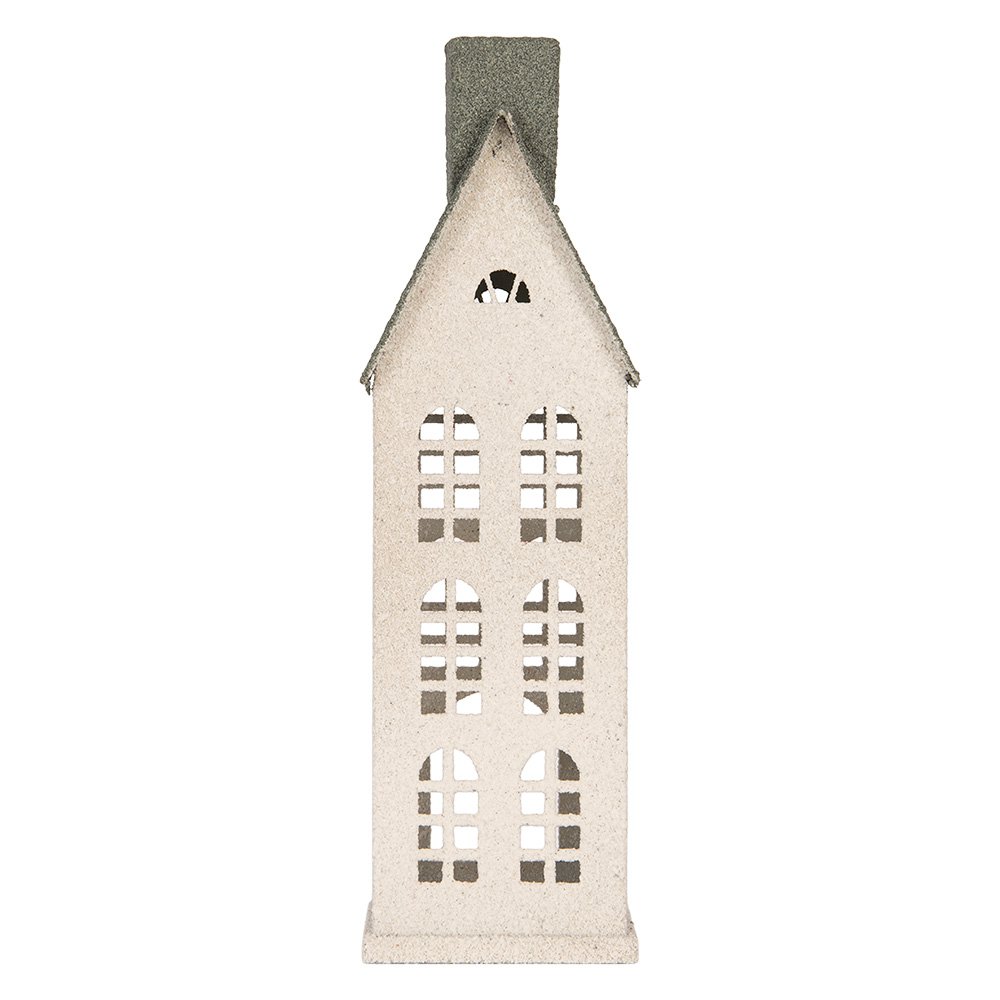 Decoratie Beeld Huis 17x8x38 cm Wit Metaal