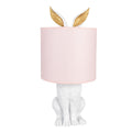 Tafellamp Konijn Ø 20x43 cm Wit Roze Polyresin Bureaulamp