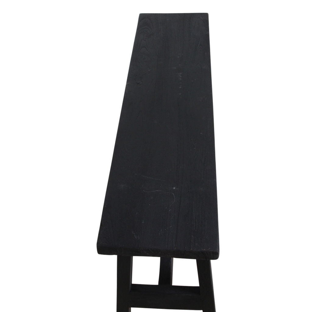 Zwart 'bus stop' houten bankje - 85x20x50 cm